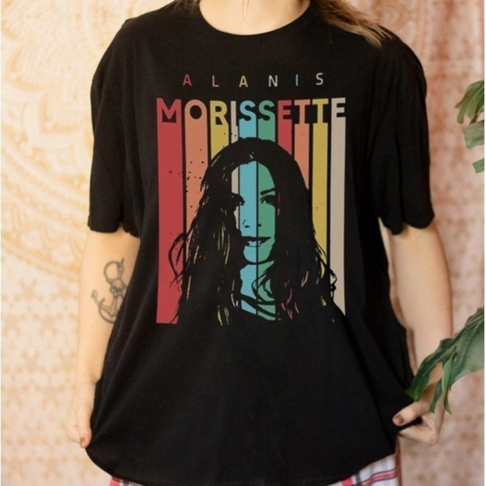 Alanis Morissette 9s Retro Concert Music Fan Graphic Gift Style Unisex T-Shirt
